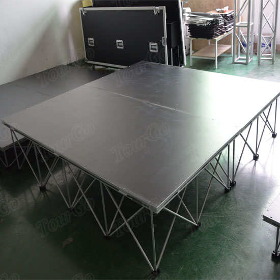 TourGo Modular Portable Rectangle Stage Platform 1x2m with Mobile Stage Riser Used School Stage
