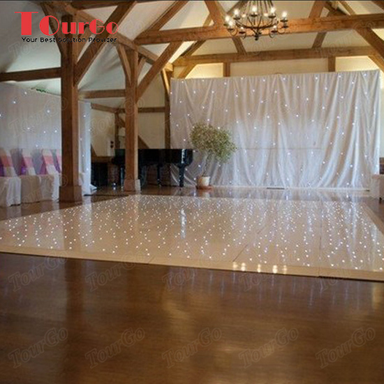 Tourgo 8ft 8ft Portable White Twinkling Led Dance Floor For