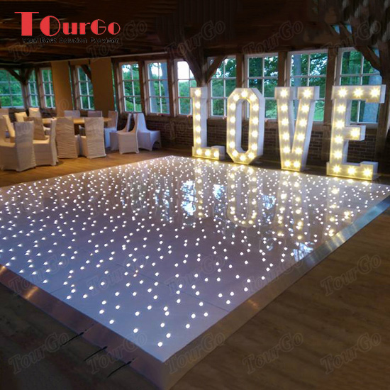 Tourgo Factory Price White Starlit Dance Floor For Wedding 18 X 14ft