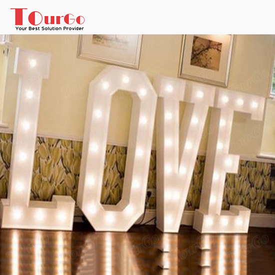 Tourgo Metal Outdoor Large Led 4ft Love Letters With Lights