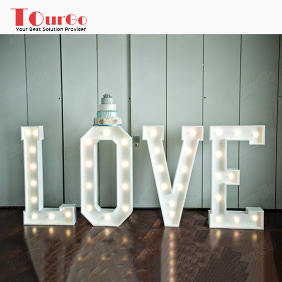 TourGo 2ft Metal Marquee light up letter with neon letter lights and LED lights