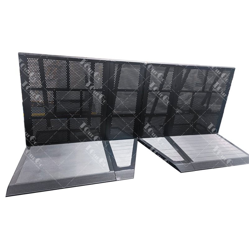 Black Crowd Control Barrier System Concert Stage Barriers for Elegant Crowd Control