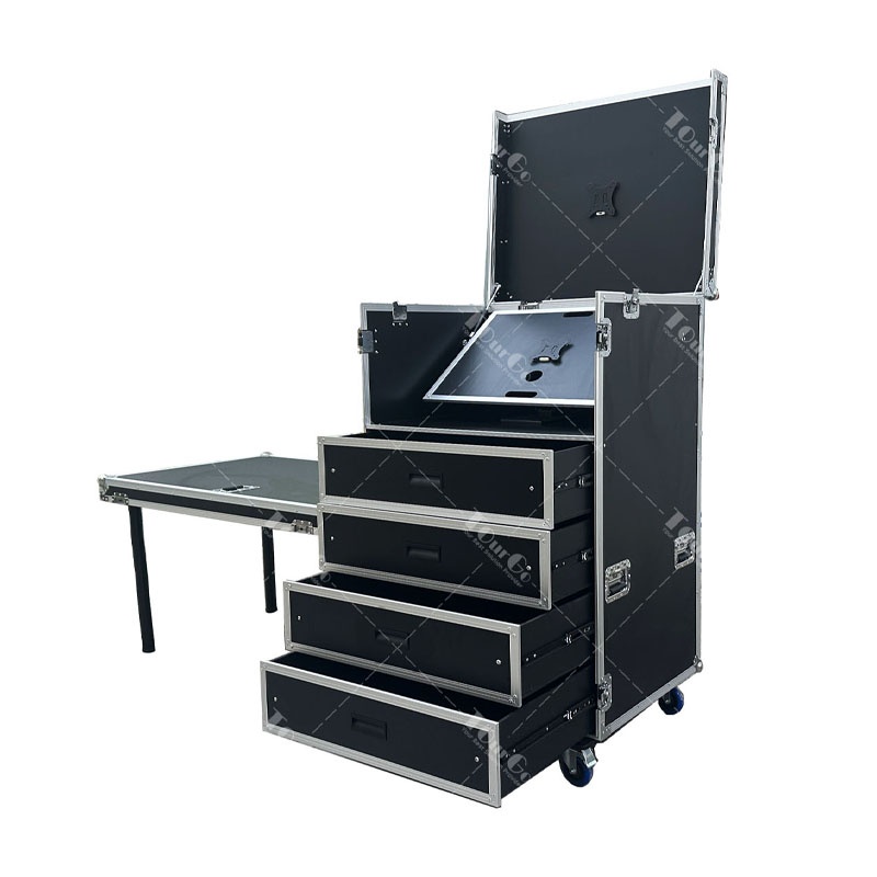 Custom video production flight case with 4 drawers