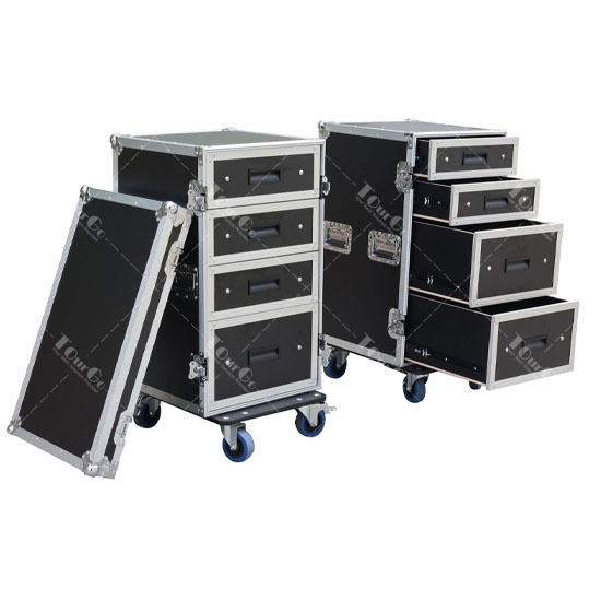 Custom size 4 drawer flight case