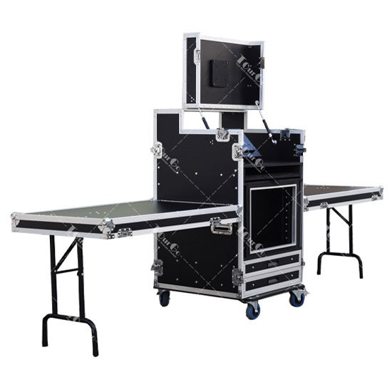 Custom Size Video Production Fight Case With Double Monitor Bracket