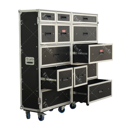 Thirteen Drawer Workbox Tour Flight Road case Aluminum Tool Box Road Flight case with Drawers Flight case Roller Drawer