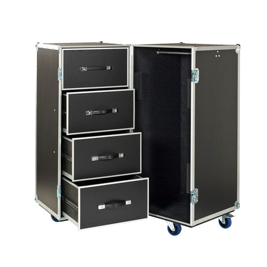 4 DRAWER DOUBLE SIDED ‘HUGE’ WARDROBE CHEST ATA 3/8″ CASE TRUNK