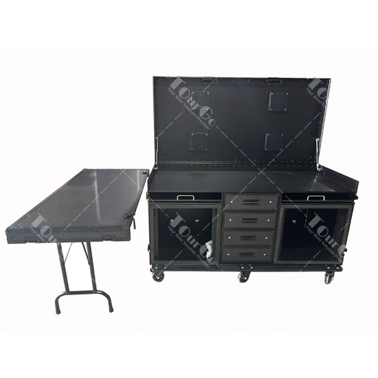 All Black AV Broadcasting Flight Cases Fit 4 x 27Inch Monitors