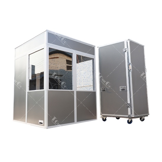 Custom style top and bottom splicing two-person soundproof translation booth