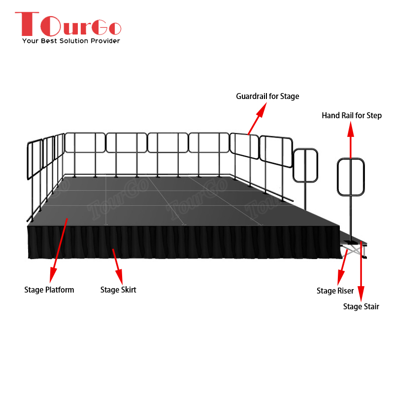 Mini Stage Frame TourGo Concert Stage with Mini Stage Platform for Indoor Stage Rental