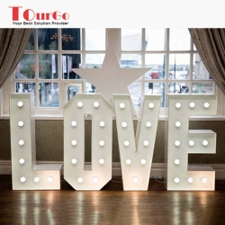 TourGo metal outdoor large led 4ft love letters with lights