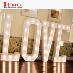 TourGo Vintage Style 4ft LED love letters made in metal light up letters LOVE for sale