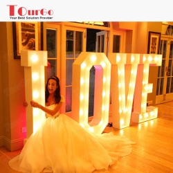 TourGo wholesale 2ft LED giant metal light up love letters for outdoor event exhibition