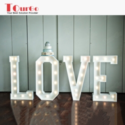 TourGo 2ft Metal Marquee light up letter with neon letter lights and LED lights