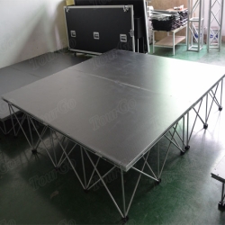 TourGo Modular Portable Rectangle Stage Platform 1x2m with Mobile Stage Riser Used School Stage