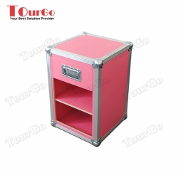 TourGo Pink Bedside Cabinet With Pull Out Drawer