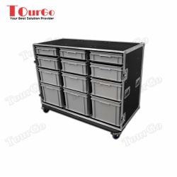 TourGo Custom Large Production Flight Case With 12 Trays