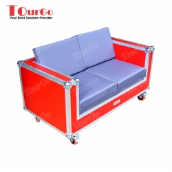 TourGo Custom Removable 1 Seater Furniture Sofa Road Case With Red Color
