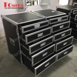 TourGo Custom Black ATA 5 Drawer Flight Case With Wheels