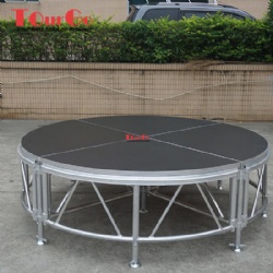 Adjustable Aluminum Outdoor Round Stage With Non-Slip Stage Platform