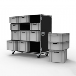12 DRAWER TRIPLE WIDTH EURO CONTAINER FLIGHT CASE