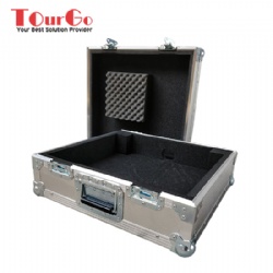 DJ TURNTABLE ALUMINIUM FLIGHT CASE - ACCOMMODATES VIRTUALLY ANY TURNTABLE