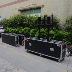 Shockproof Mobile Motorized Multimedia 70''-75'' LCD/Plasma Electric Lift Ata Ply Wood Trunk Aluminum Flight Road Case