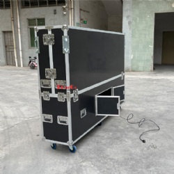 Adjustableled Led Lcd TV lifting Aluminum Flight road case for Samsung 98”Display model #QB98T-B