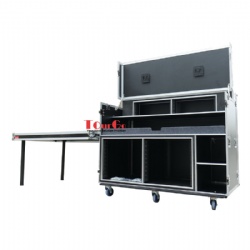 Mobile workstation travel broadcasting platform case live equipment travel flight Rack case With table stool