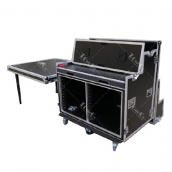 Custom Twin Video Streaming Production Workstation Flight Case and Pull Out Drawer