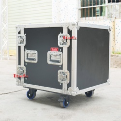 Sound Town Shock Mount 10U ATA Rack Case with 2U Drawer and wheels