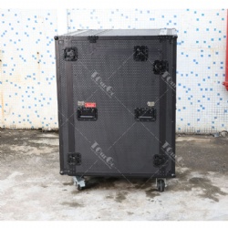 Black Finish Mobile AV Broadcasting Streaming Recording Studio Workstation Case with 4U Top 12U Bottom