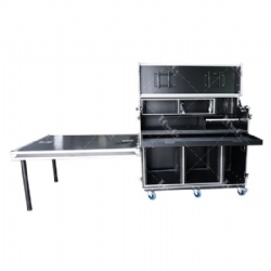 Custom Broadcast Video Streaming Production Flight Case With Siding Table