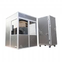 Custom style top and bottom splicing two-person soundproof translation booth