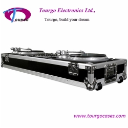Turntables Coffin - 2pcs Turntables  /19inch Mixer DJ Coffin With Wheels